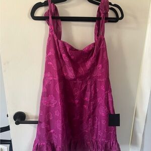 Elegant Pink Floral Women's Dress